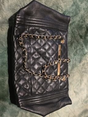 Aldo Black Quilted Chain-Handle Women's Shoulder Bag
